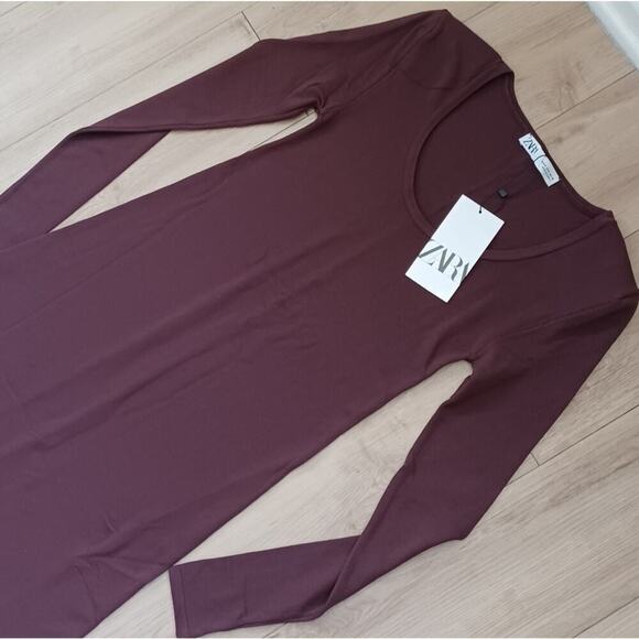 NWT Zara Bodycon Maxi Dress Spiced Apple S - Picture 4 of 11